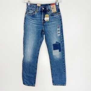 Levi’s 501 Rustic Craft Patch Jeans NWT Size 25 x 30 Straight Leg Cotton Denim